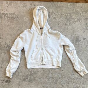 Brandy Melville White Crop Hoodie